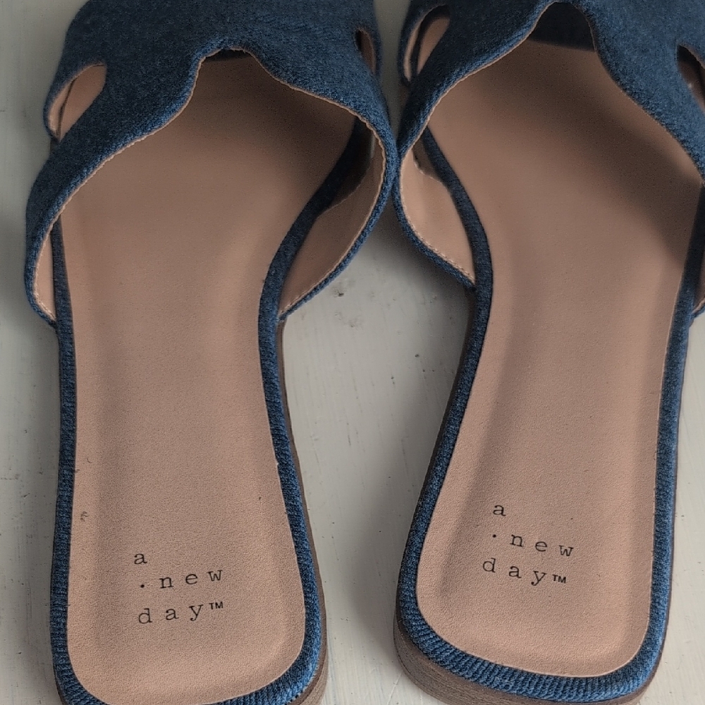 Denim Slide Sandals - Picture 2 of 2